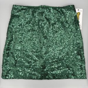NWT Tipsy Elves Green Sequin Mini Skirt, Size XS